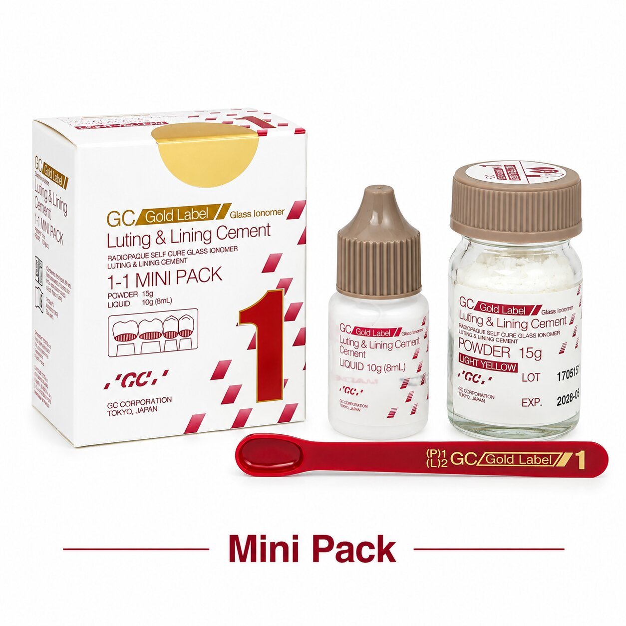 GC Gold Label 2 Glass Ionomer Restorative Cement Mini Pack (10g Powder + 7g Liquid)